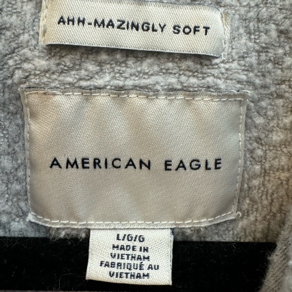 Y2K American Eagle Cropped Hoodie Sweatshirt Colorblock Oversized Soft Comfy 90s - Picture 4 of 11